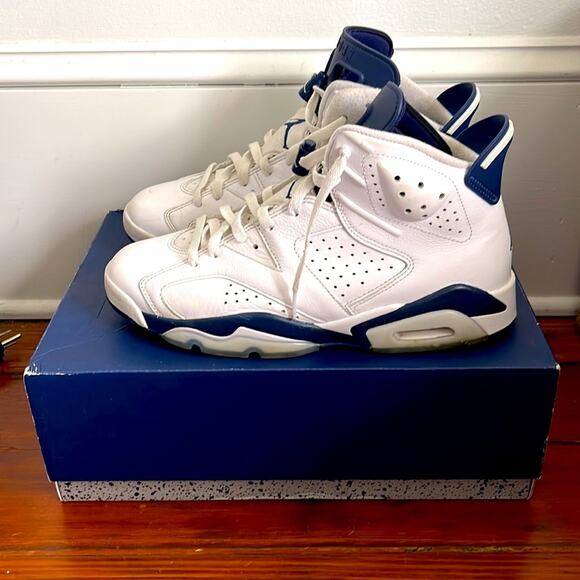 Nike Air Jordan 6 Retro Olympic Midnight Navy sneakers sz 9.5 - Picture 1 of 8